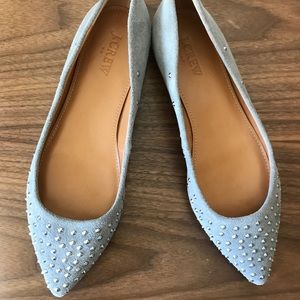 J. Crew Suede Studded Flats